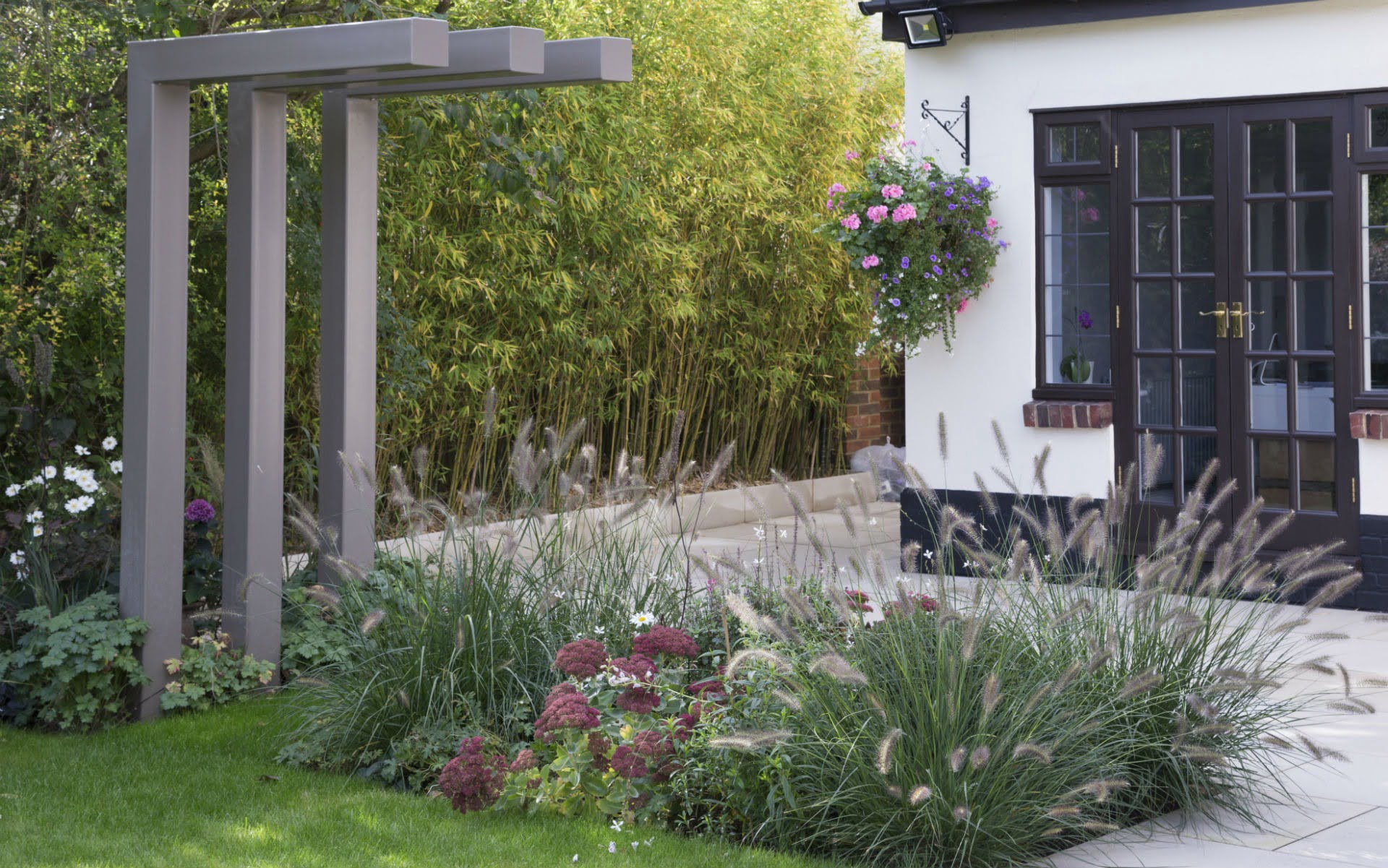 Portfolio Contemporary Garden Chelmsford Essex Bespoke Pergola Bamboo Hedge