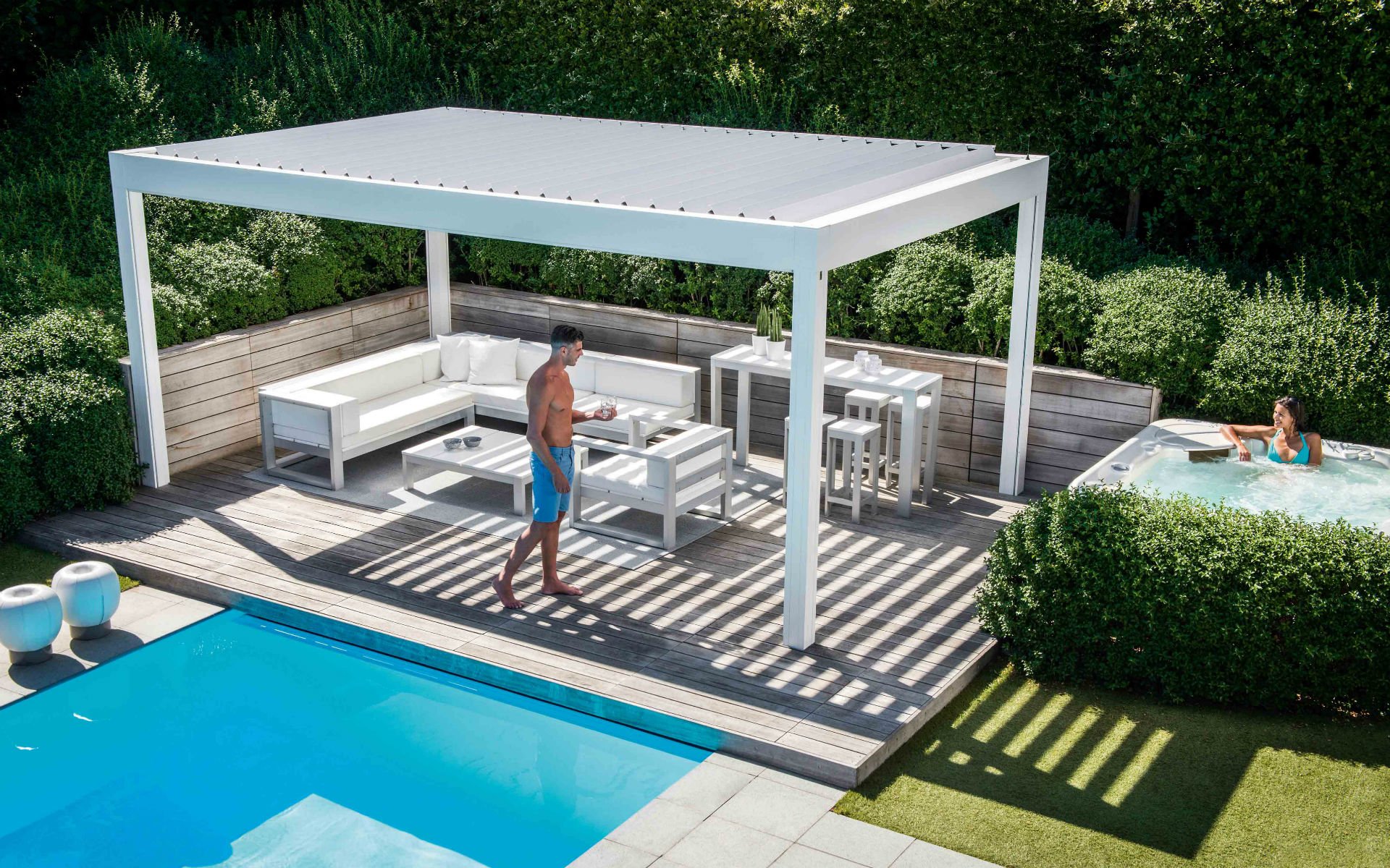 Renson Camargue Louvered Canopy White Cube 1994 Landscaping