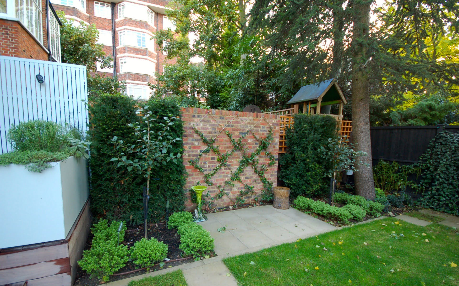 Contemporary Small Urban Garden Hampstead London Portfolio Feature Wall