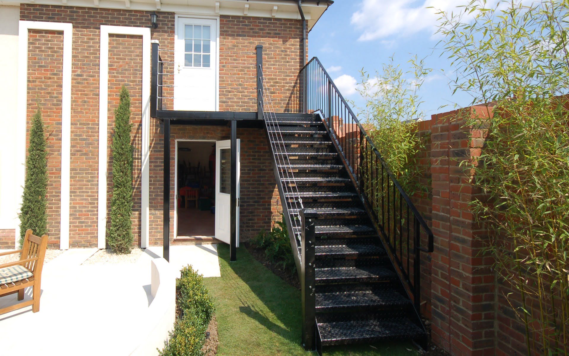 Contemporary Small Urban Garden Springfield Essex Bespoke Staircase