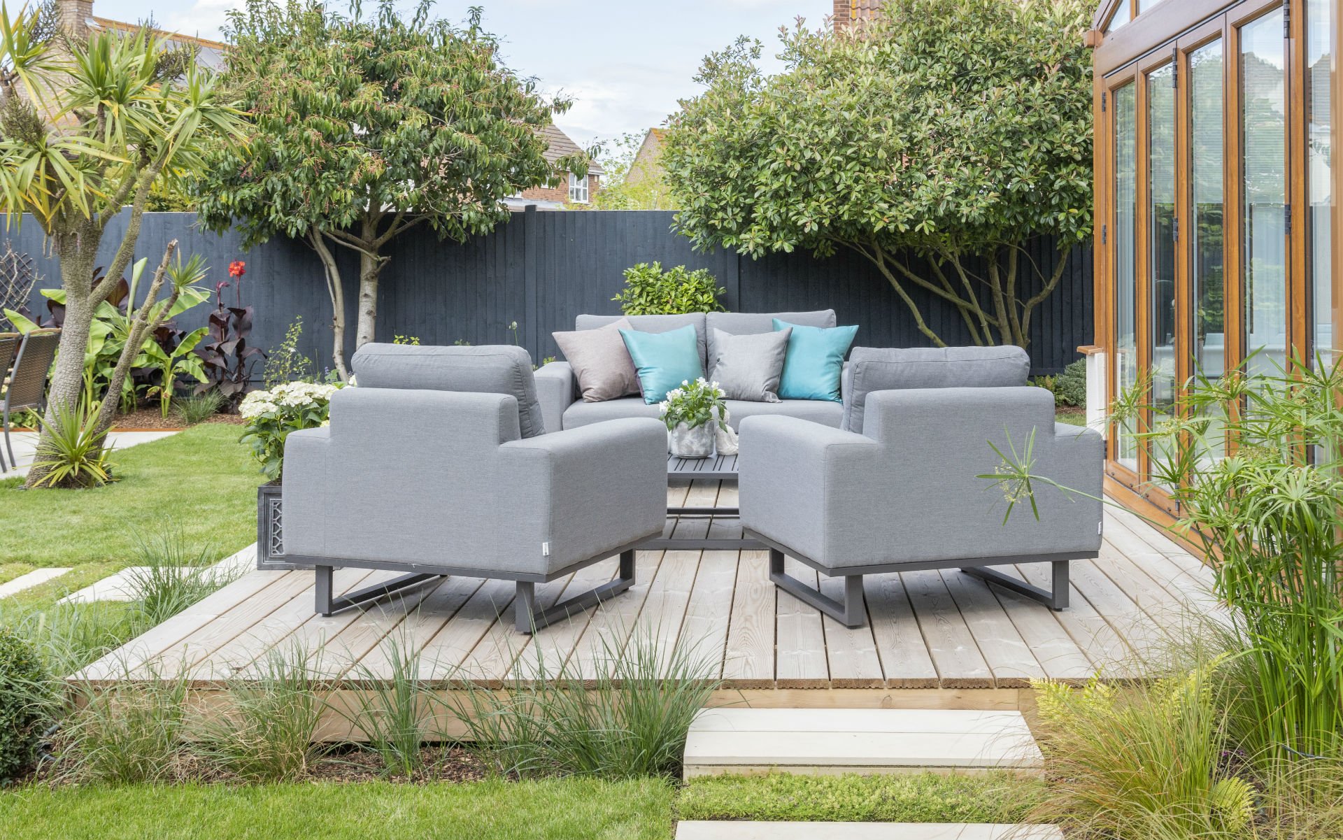 Asian Inspired Contemporary Garden Decking Essex