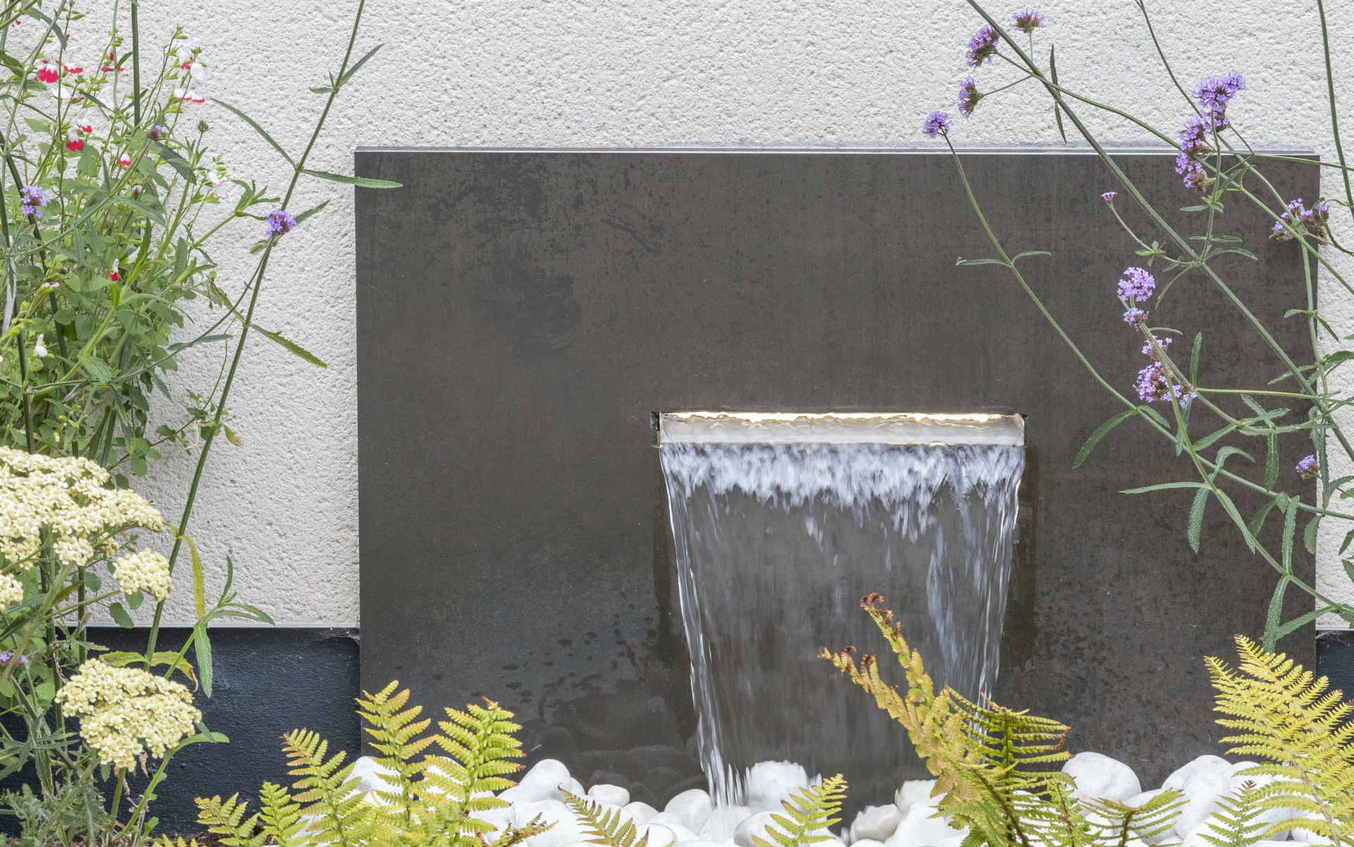 Asian Inspired Contemporary Garden Feature Wall Water Feature Essex