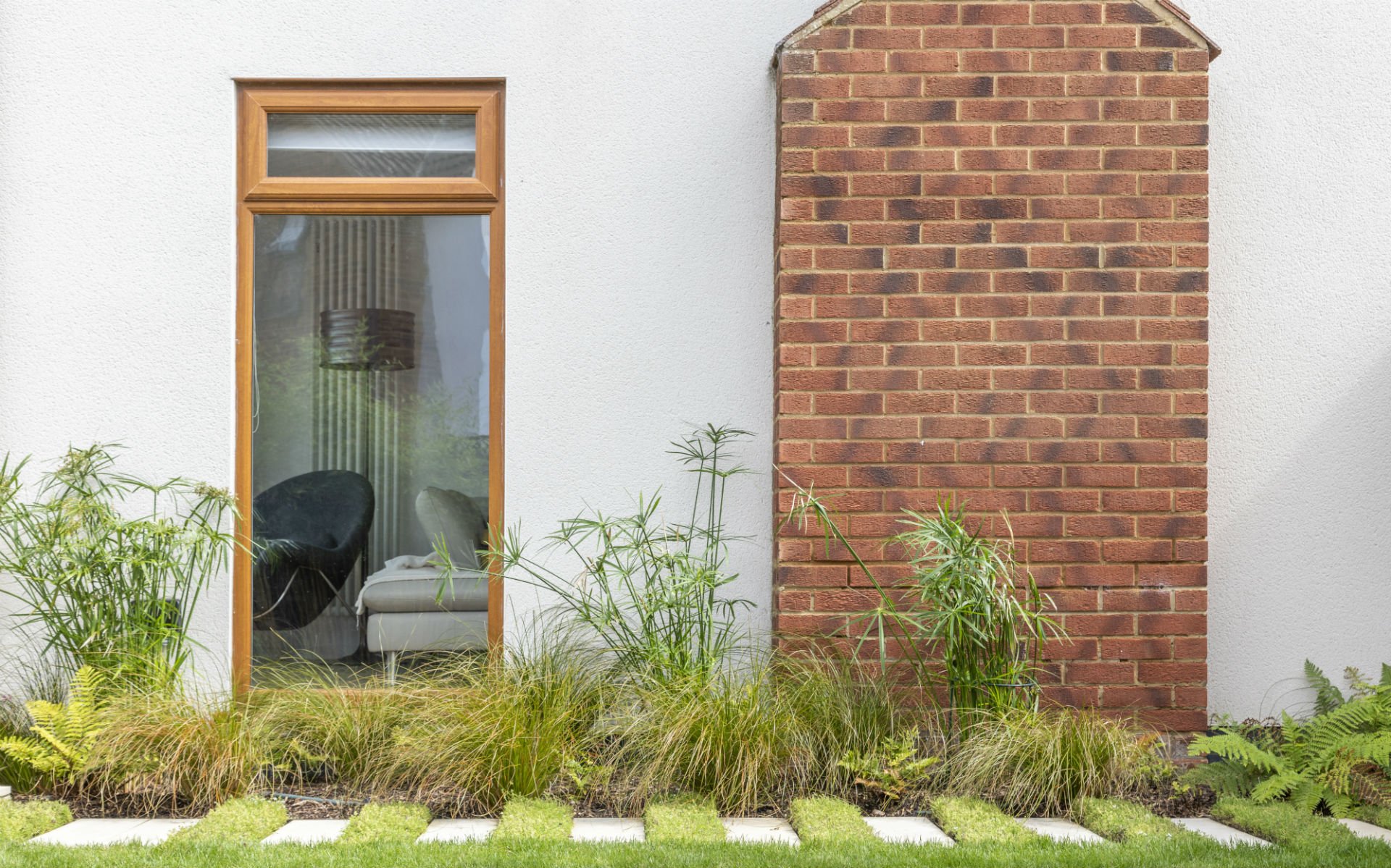 Asian Inspired Contemporary Garden Stepping Stone Path Thyme Essex