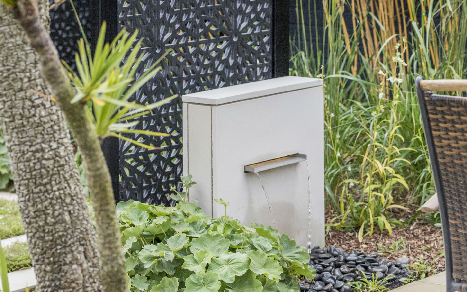 Asian Inspired Contemporary Garden Water Feature Essex