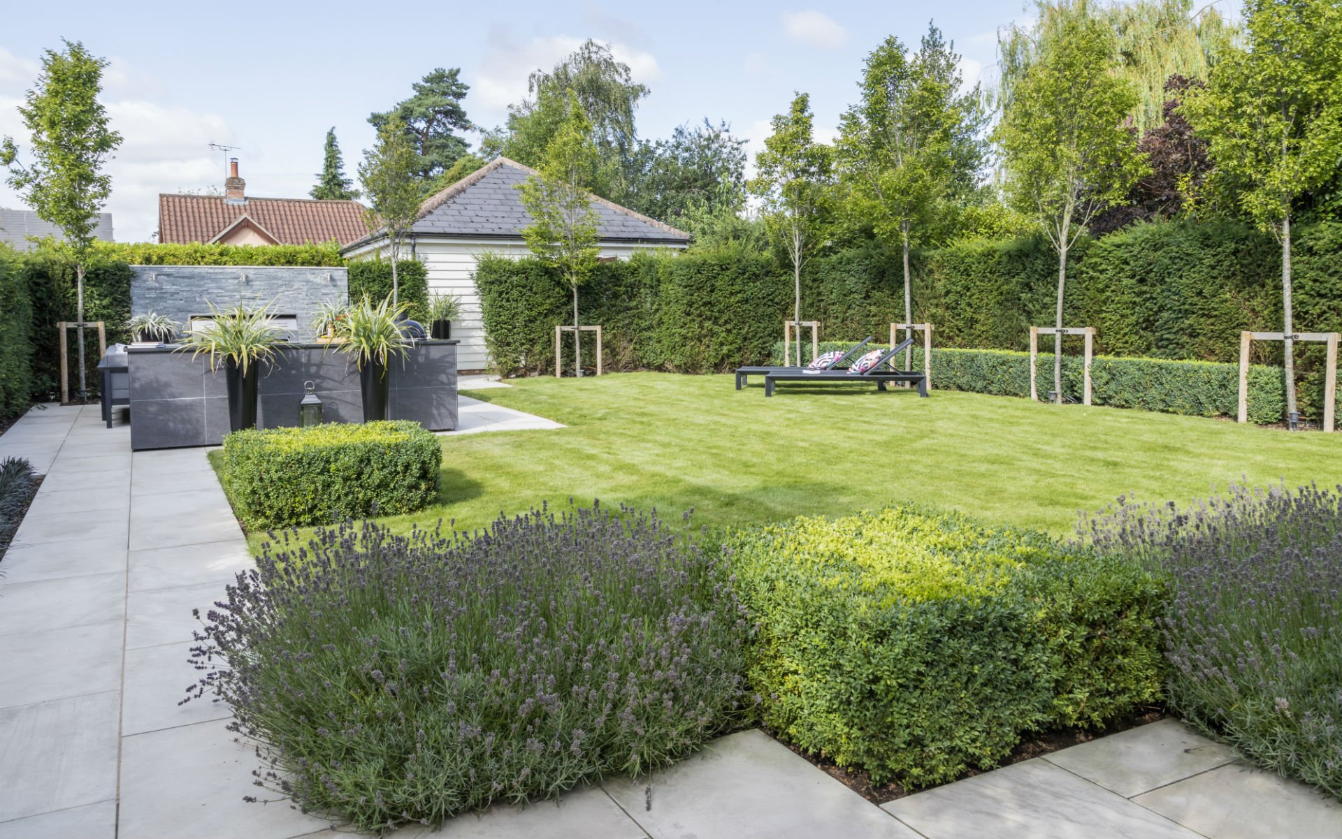 Contemporary Outdoor Kitchen Garden Essex