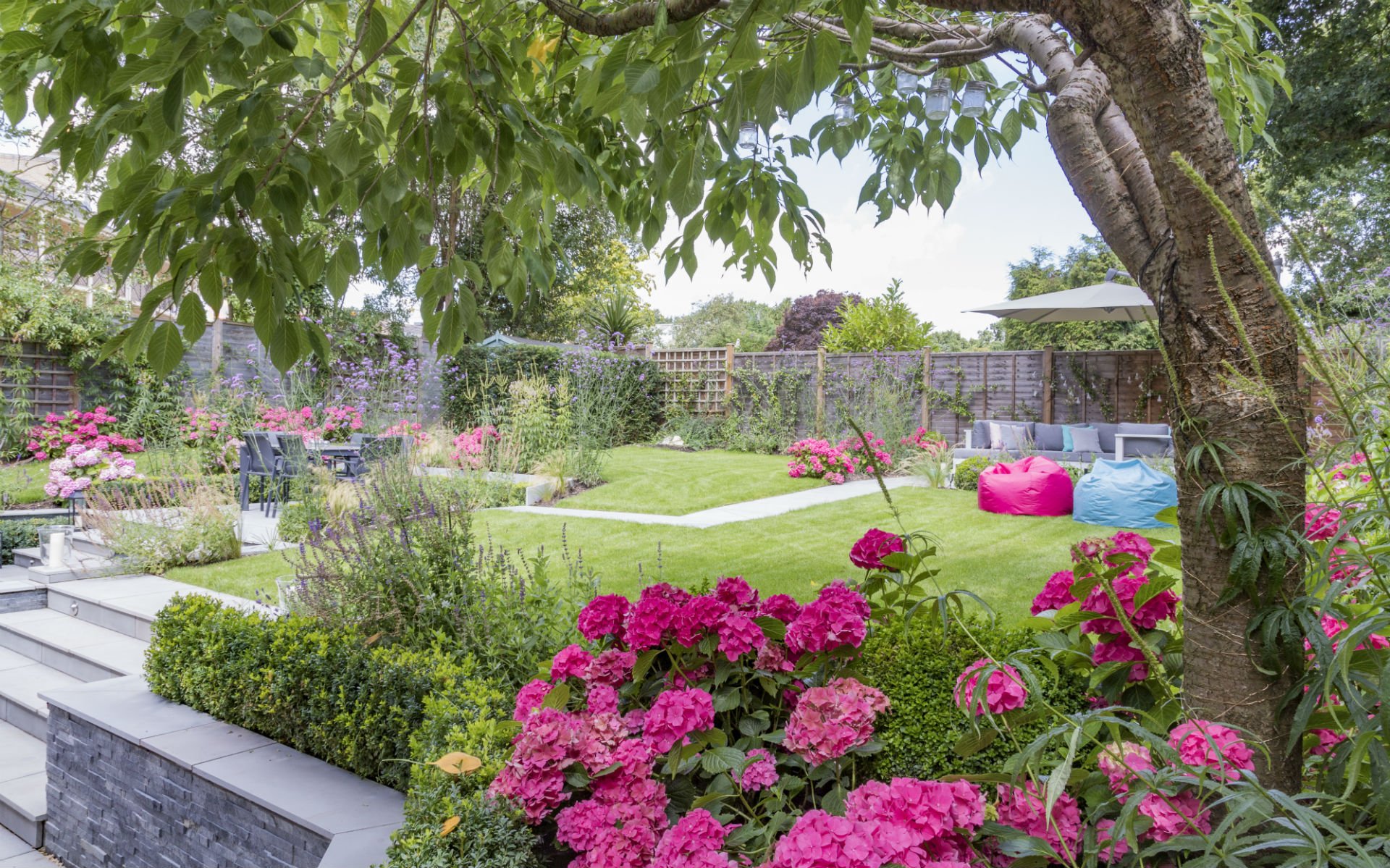 Multi-level Family Gardens designer Danbury Essex