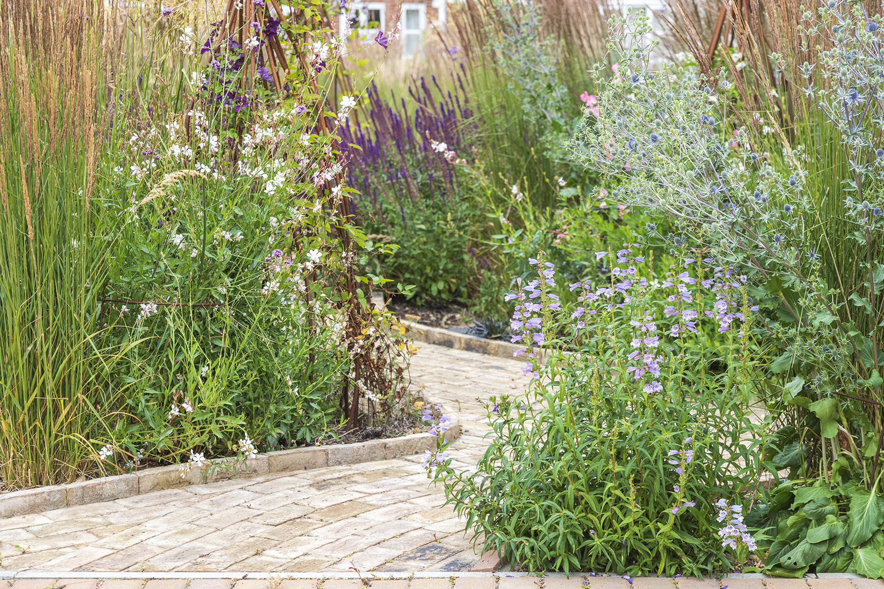 Traditional Garden Bradfield Essex. Design and Build Cube 1994. Organic Pathways