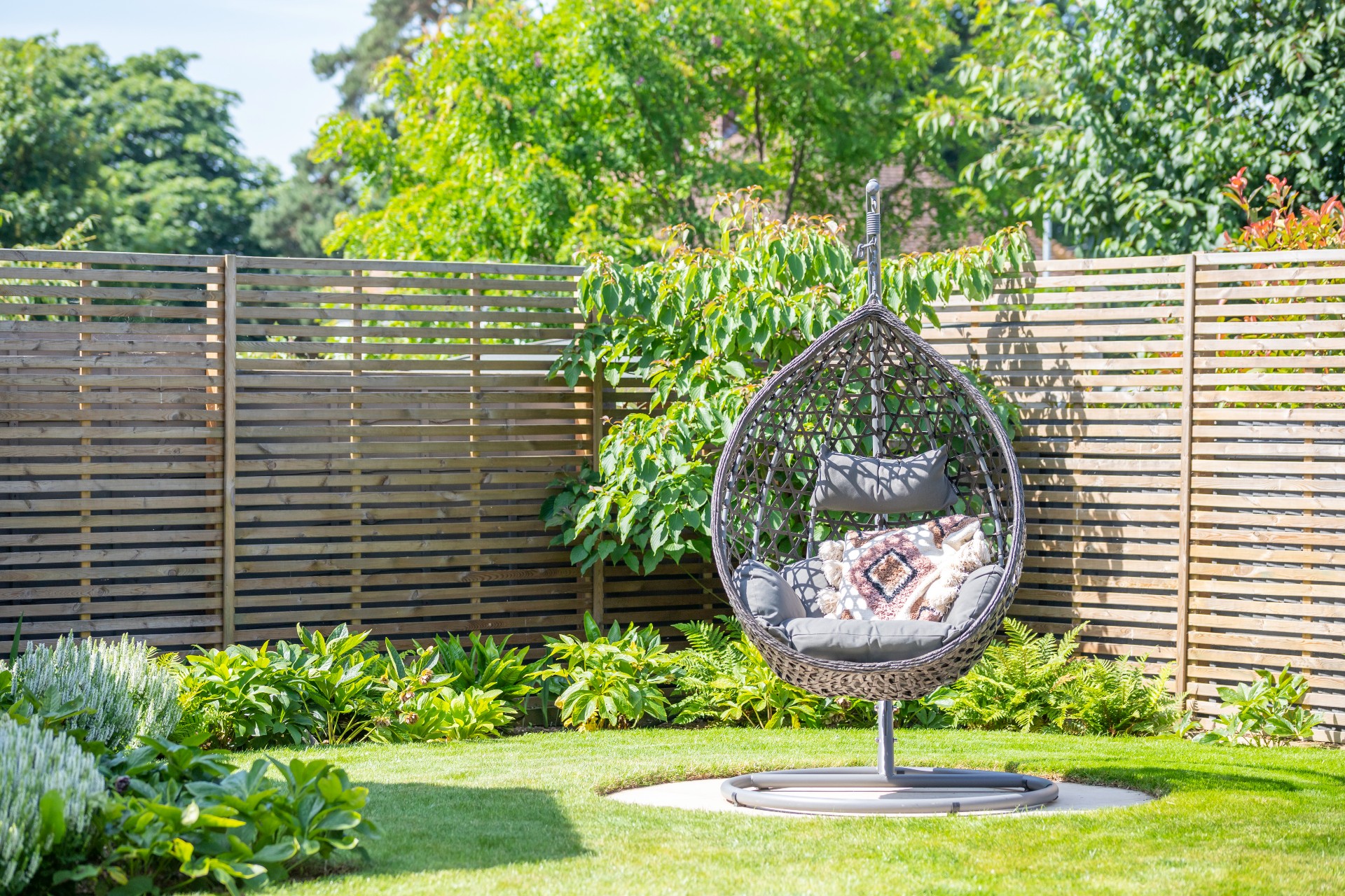 Chic Entertaining Garden, Boreham Essex Swing Seat