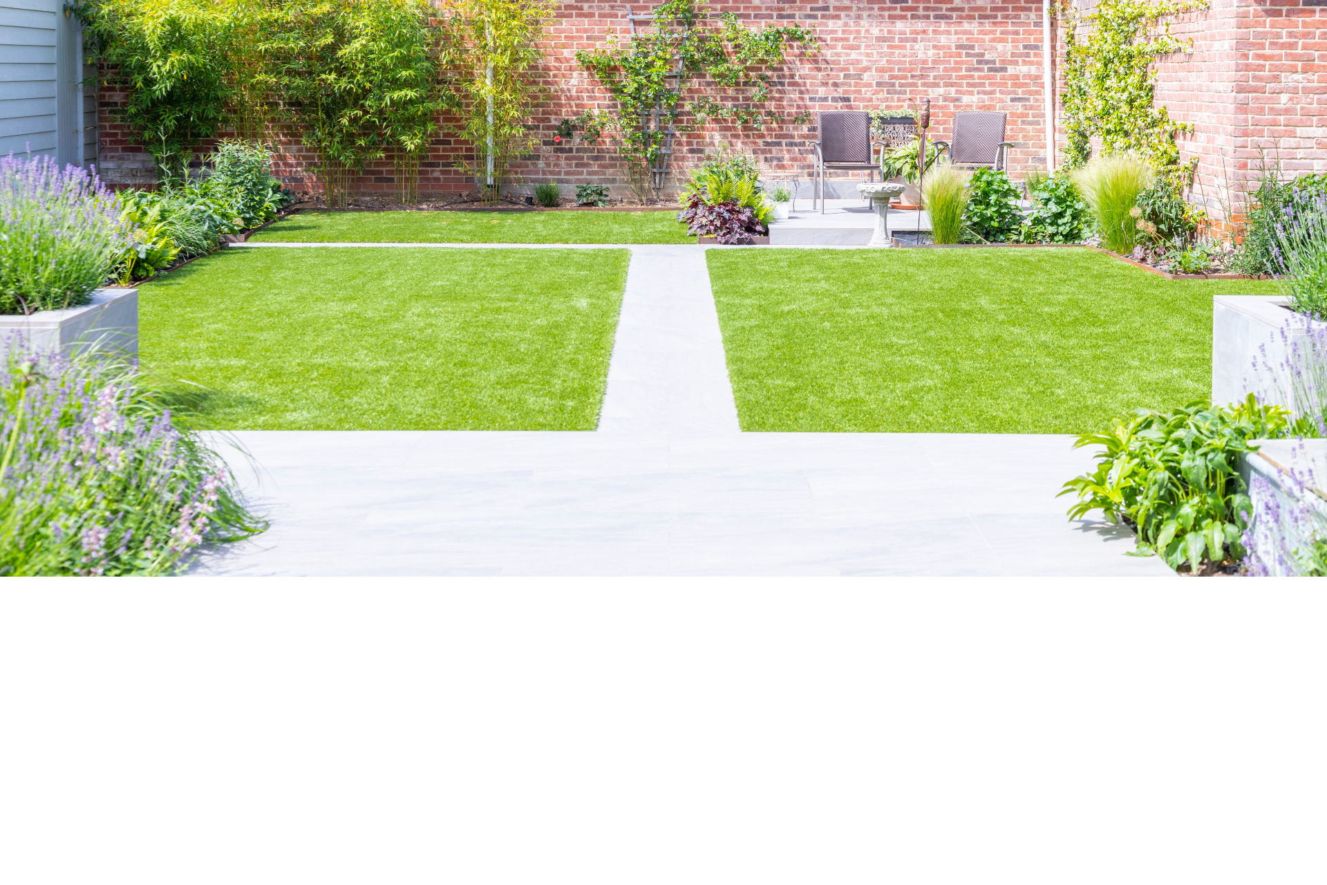 Small Urban Garden, Colchester Essex porcelain path